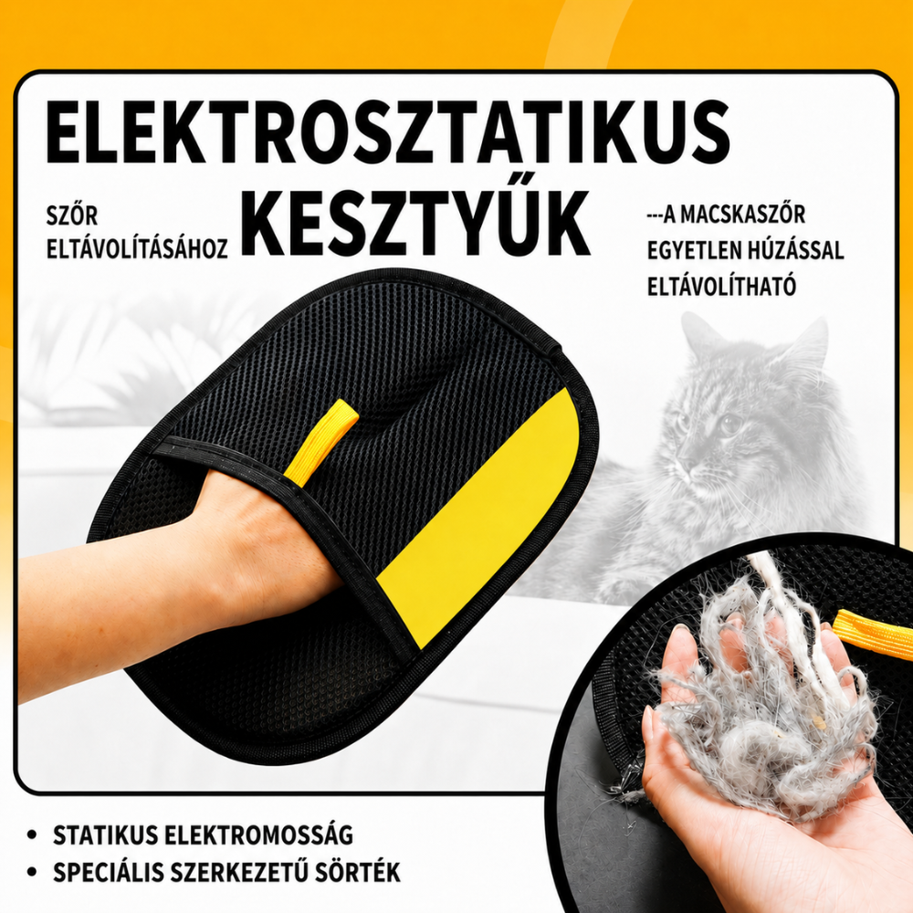 MONORA - Kisállat szőr tisztító kesztyű