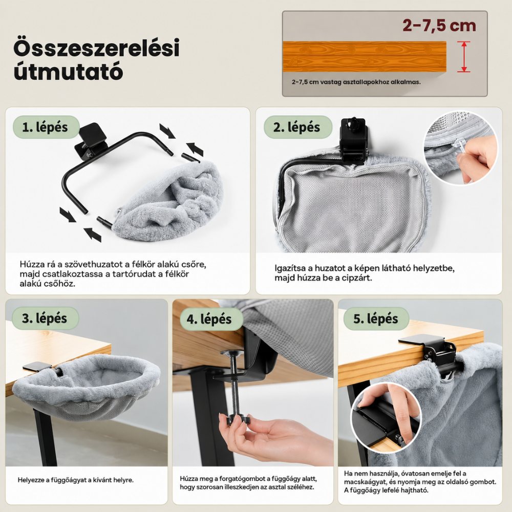 MONORA - Asztalra Rögzíthető Macskafekhely